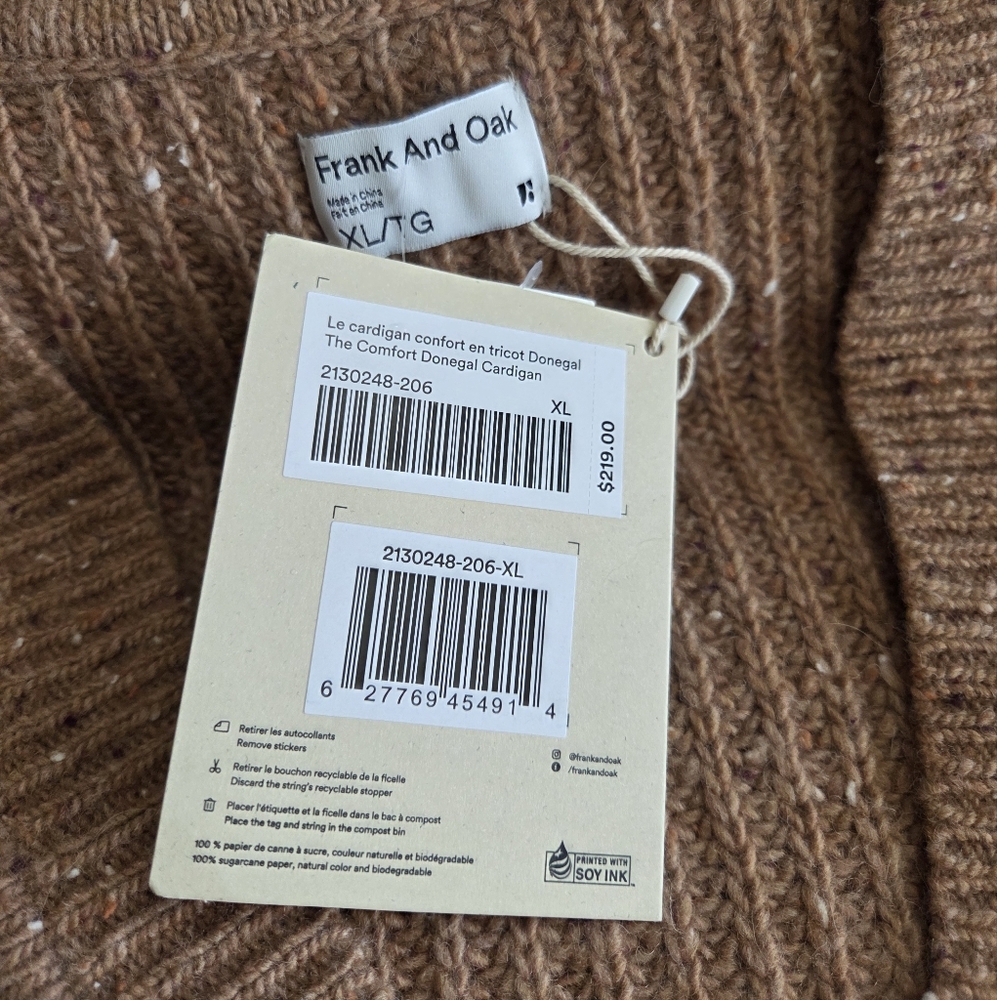 NWT - Frank & Oak Women’s Oversized Merino Wool Alpaca Blended Cardigan - XL - Picture 11 of 11